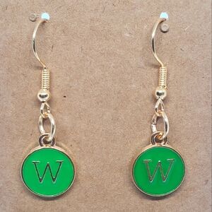 7/$10 W Initial Earrings, New
